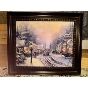 Thomas Kinkade Studios “Village Christmas” – 16”x20” Brushstroke Vignette